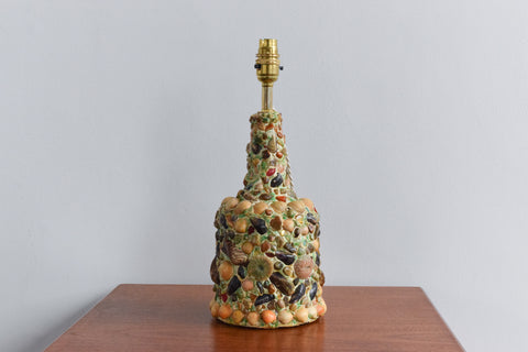 Vintage Handmade Shell Bottle Table Lamp Base