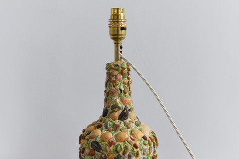 Vintage Handmade Shell Bottle Table Lamp Base