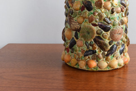 Vintage Handmade Shell Bottle Table Lamp Base