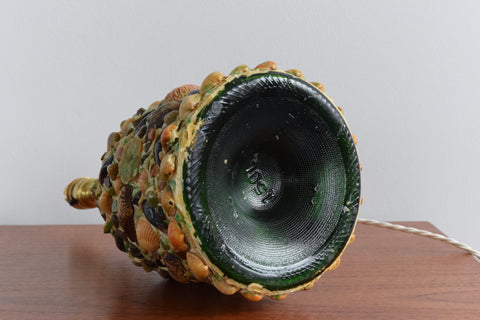 Vintage Handmade Shell Bottle Table Lamp Base