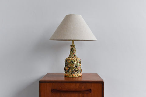 Vintage Handmade Shell Bottle Table Lamp Base