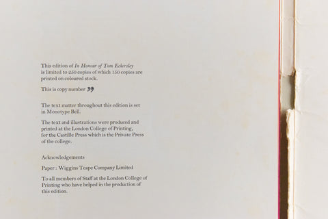 Vintage Signed Limited Edition Portfolio In Honour of Tom Eckersley