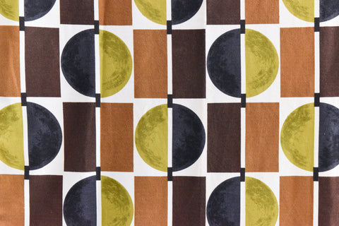 Vintage Single 1950s Geometric Screen Printed Curtain 'Diablo' by Tootal