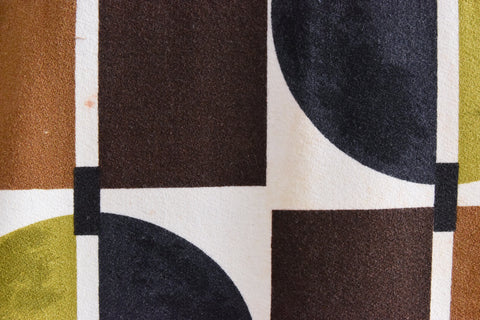 Vintage Single 1950s Geometric Screen Printed Curtain 'Diablo' by Tootal