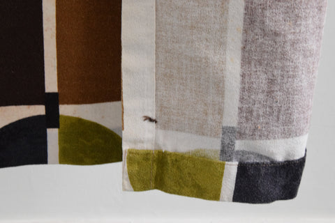 Vintage Single 1950s Geometric Screen Printed Curtain 'Diablo' by Tootal