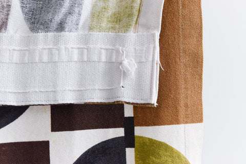 Vintage Single 1950s Geometric Screen Printed Curtain 'Diablo' by Tootal