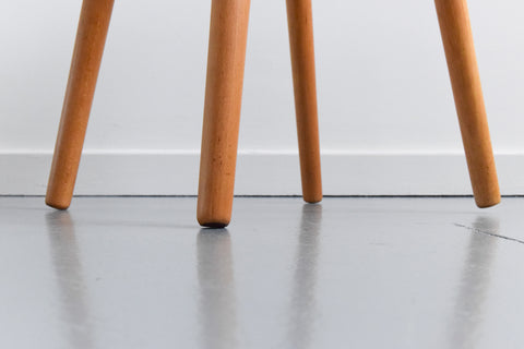 Vintage Single 1960s Wooden Stool
