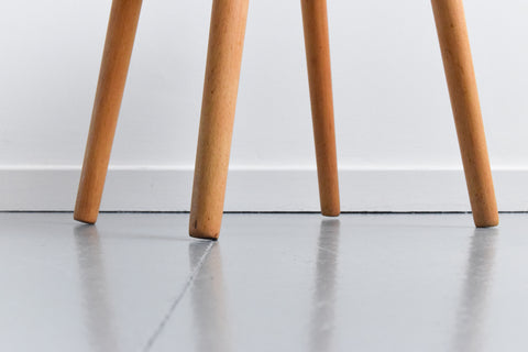 Vintage Single 1960s Wooden Stool