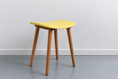 Vintage Single 1960s Wooden Stool