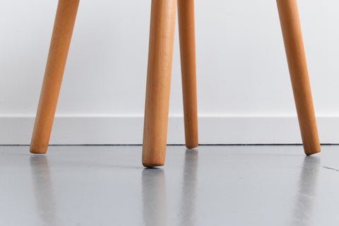 Vintage Single 1960s Wooden Stool