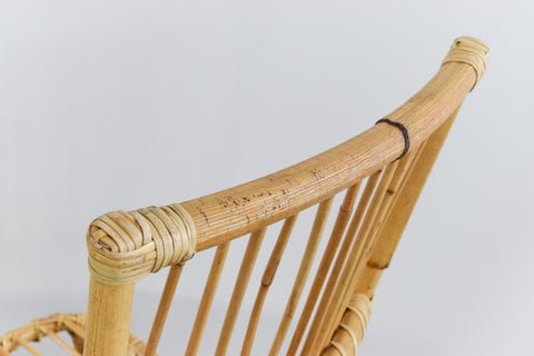 Vintage Single Bamboo and Rattan Chair