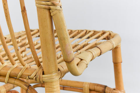 Vintage Single Bamboo and Rattan Chair