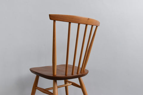 Vintage Single Ercol Light Elm Windsor Chiltern Swept-Back Dining Chair No.737