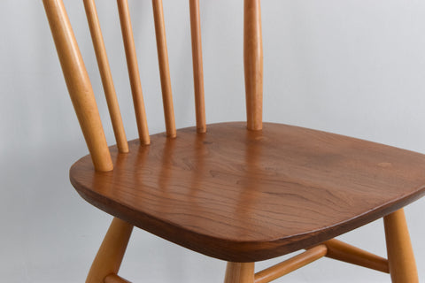 Vintage Single Ercol Light Elm Windsor Chiltern Swept-Back Dining Chair No.737
