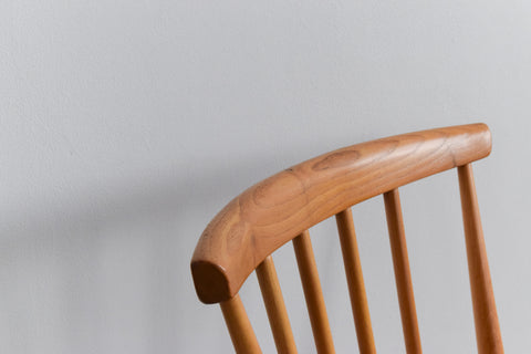 Vintage Single Ercol Light Elm Windsor Chiltern Swept-Back Dining Chair No.737