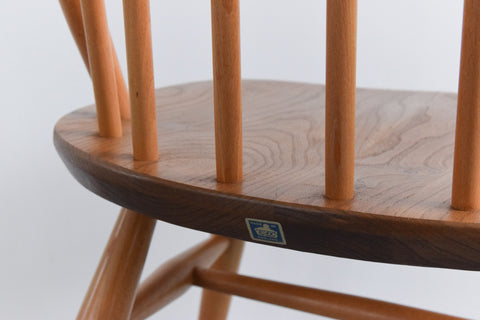 Vintage Single Ercol Light Elm Windsor Dining Chair No.370