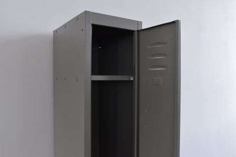Vintage Grey Metal Industrial Single Locker