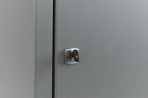 Vintage Grey Metal Industrial Single Locker