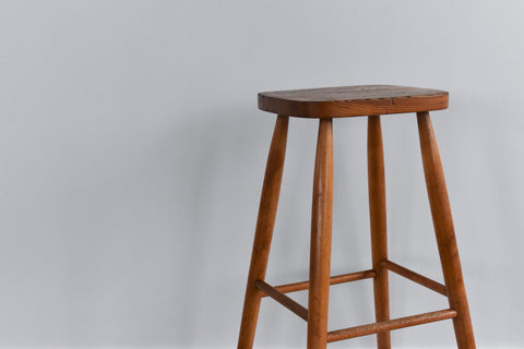 Vintage Single Wooden Bar Stool