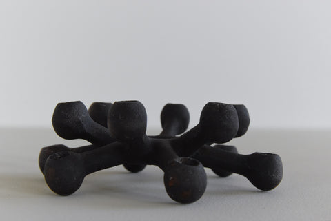 Vintage Small 1960s Black Spider Cast Iron Candle Holder by Jens Quistgaard for Dansk