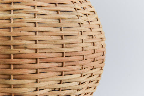 Vintage Small 1960s Wicker / Rattan Pendant Light Shade
