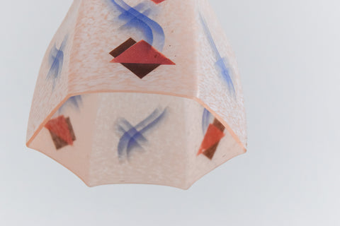 Vintage Small Art Deco Pink Patterned Glass Light Shade