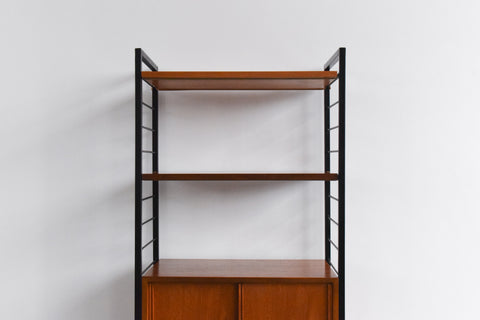 Vintage Small Black Metal Framed Staples Ladderax Shelving Unit / Bookcase / Room Divider
