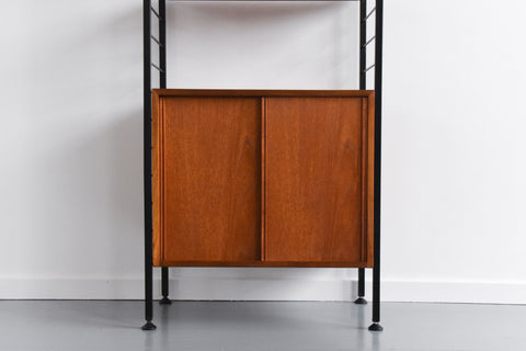 Vintage Small Black Metal Framed Staples Ladderax Shelving Unit / Bookcase / Room Divider