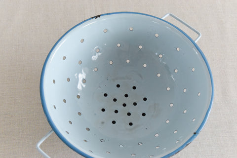 Vintage Small Blue Enamel Colander