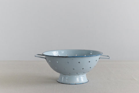 Vintage Small Blue Enamel Colander