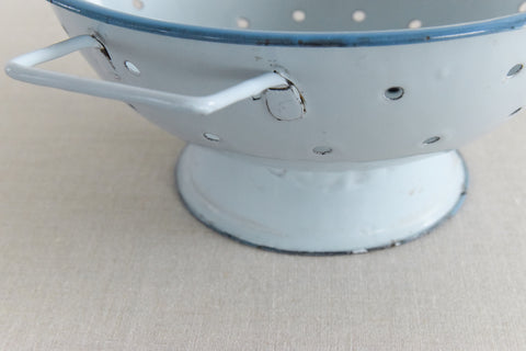 Vintage Small Blue Enamel Colander