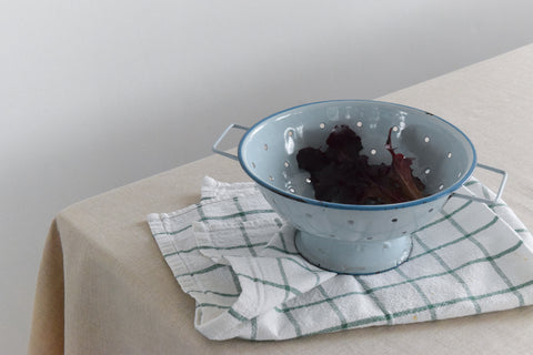 Vintage Small Blue Enamel Colander