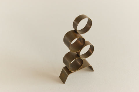 Vintage Small Copper Brutalist Abstract Sculpture
