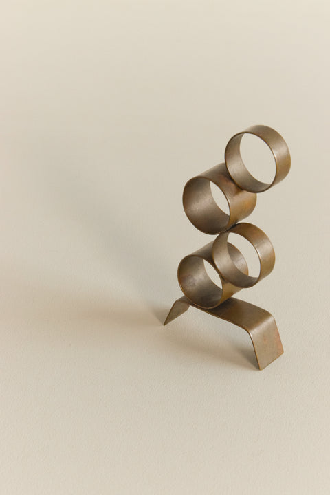Vintage Small Copper Brutalist Abstract Sculpture