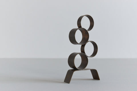 Vintage Small Copper Brutalist Abstract Sculpture