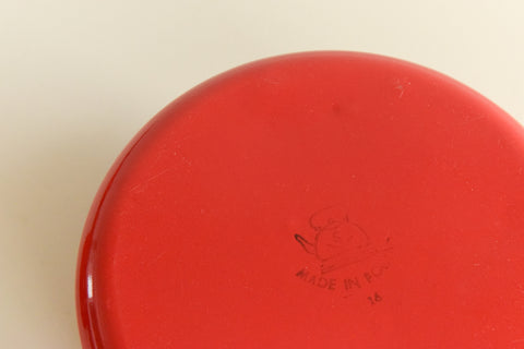 Vintage Small Double Red Enamel Steamer Pan with Lid
