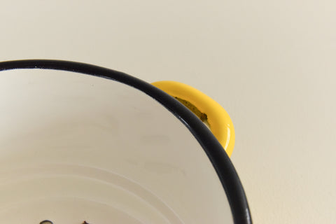 Vintage Small Double Yellow Enamel Steamer Pan with Lid