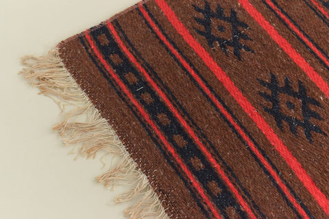 Vintage Small Flat Weave Wool Rug Runner