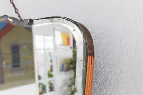 Vintage Small Frameless Bevelled Mirror