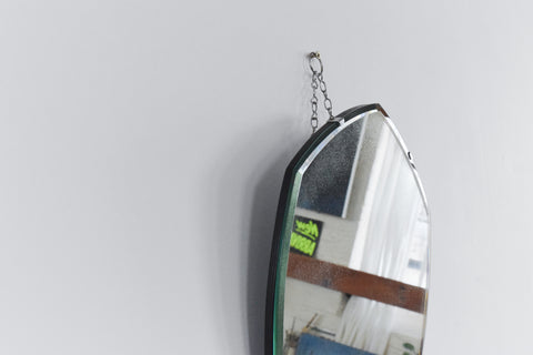 Vintage Small Frameless Hexagonal Bevelled Mirror