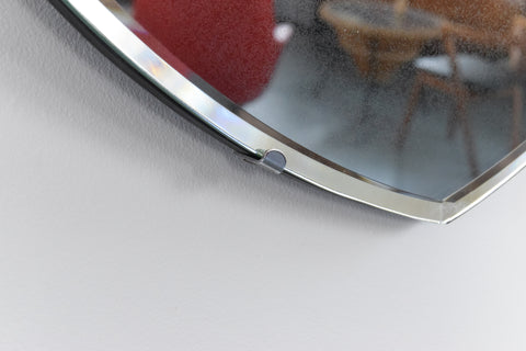 Vintage Small Frameless Hexagonal Bevelled Mirror
