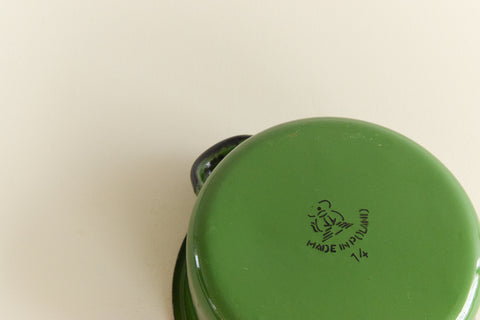 Vintage Small Green Enamel Pan
