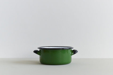 Vintage Small Green Enamel Pan