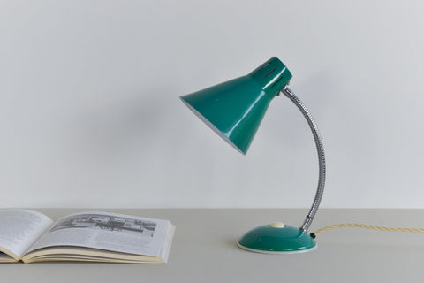 Vintage Small Green Gooseneck Desk Lamp by Searchlight