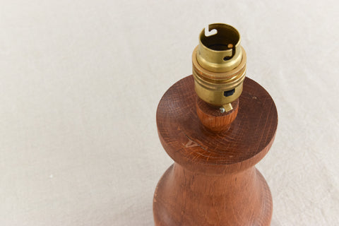 Vintage Small Hand Turned Wooden Table Lamp Base