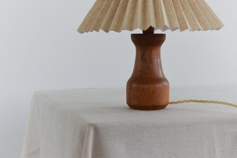 Vintage Small Hand Turned Wooden Table Lamp Base