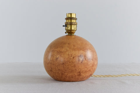 Vintage Small Hand Turned Wooden Table Lamp Base by Dennis French