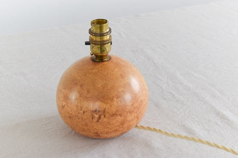 Vintage Small Hand Turned Wooden Table Lamp Base by Dennis French