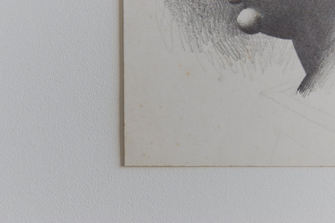 Vintage Small Original Figurative Portrait Pencil Drawing by Artist Robert Arthur Bramwell