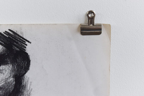 Vintage Small Original Portrait Charcoal Drawing by Artist Robert Arthur Bramwell